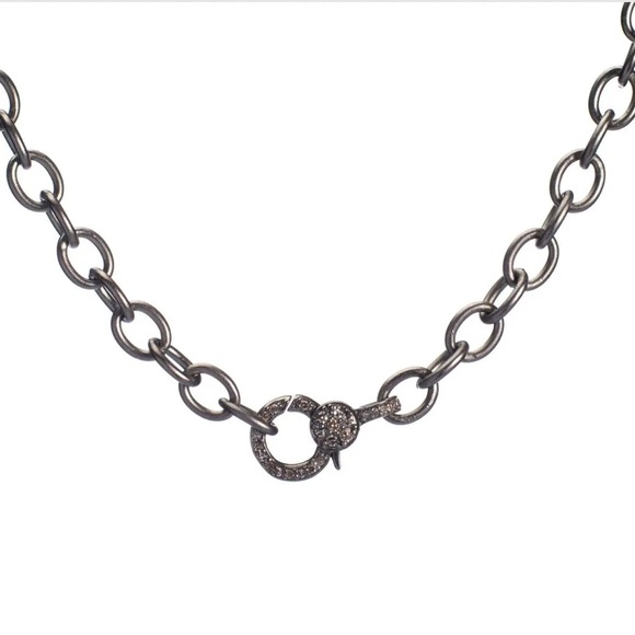 chain necklace with diamond clasp - Picture 1 of 7